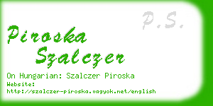 piroska szalczer business card